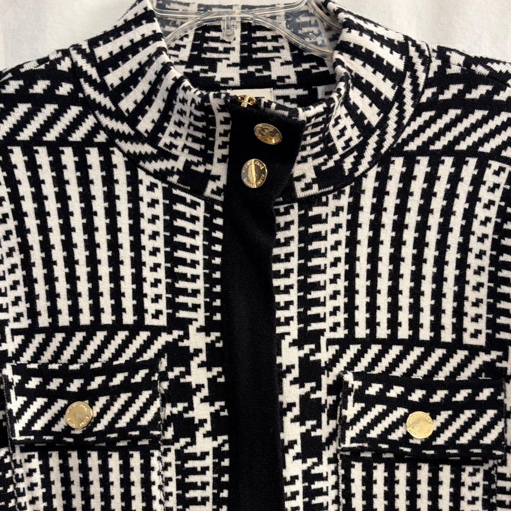 Anne Klein Classic Monochrome Patterned Blazer - Picture 2 of 7